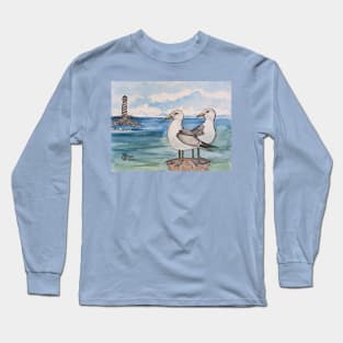 Seagulls spotting the lighthouse Long Sleeve T-Shirt